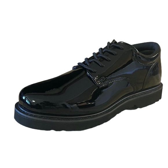 Rothco Mens Hi Gloss Black Uniform Oxford Heavy Duty Work Sole Shoes Size 12 - Picture 1 of 9